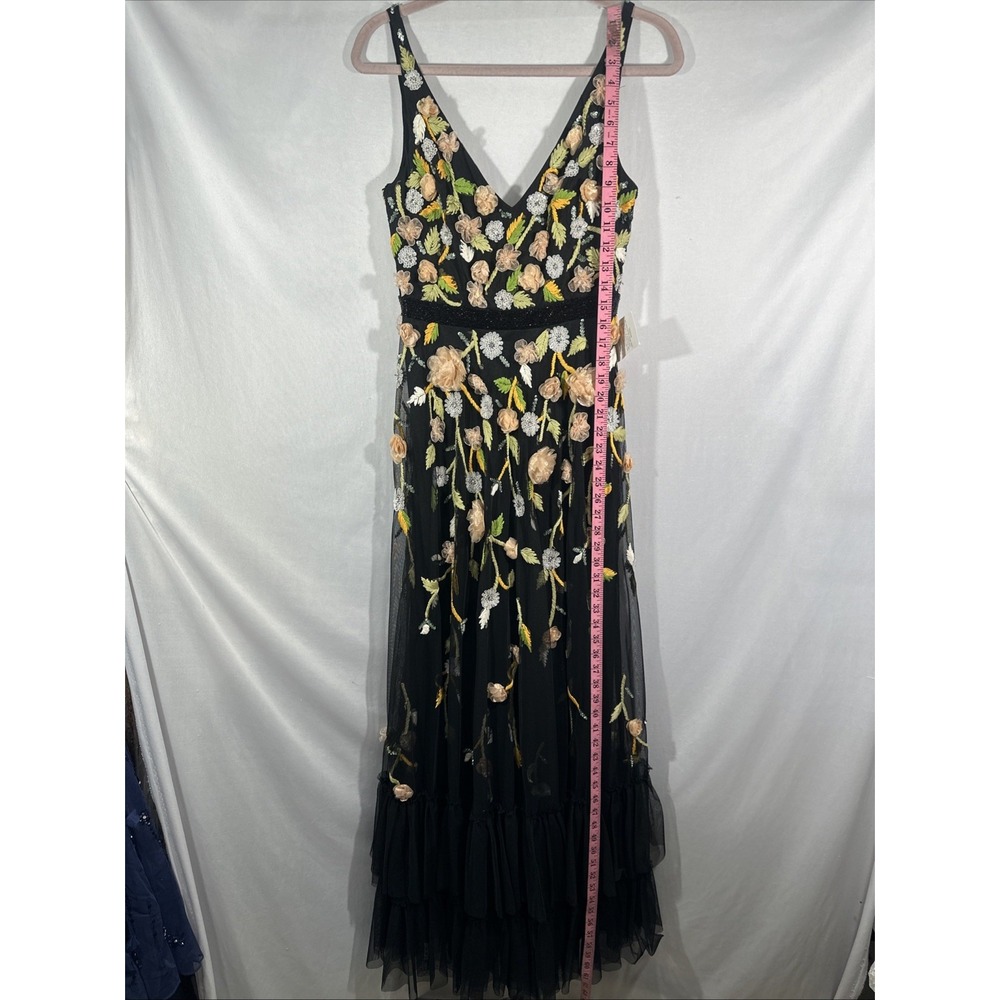 NWT Mac Duggal [ 4 ] 9171 Embellished Sleeveless V Neck‎ A Line Gown Black J1641 - Picture 7 of 14